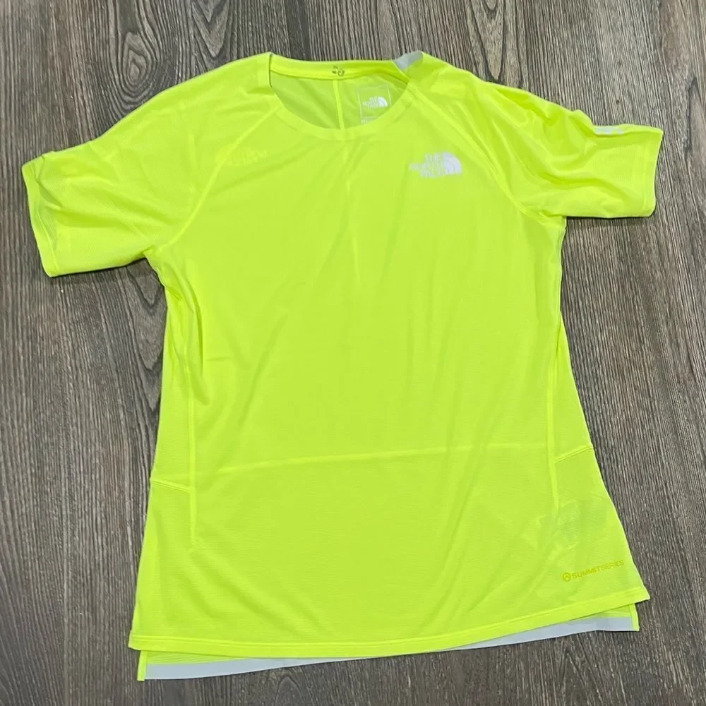 NWOT The North Face Womens Summit Series High Trail Run Short-Sleeve Neon Medium - Picture 1 of 6